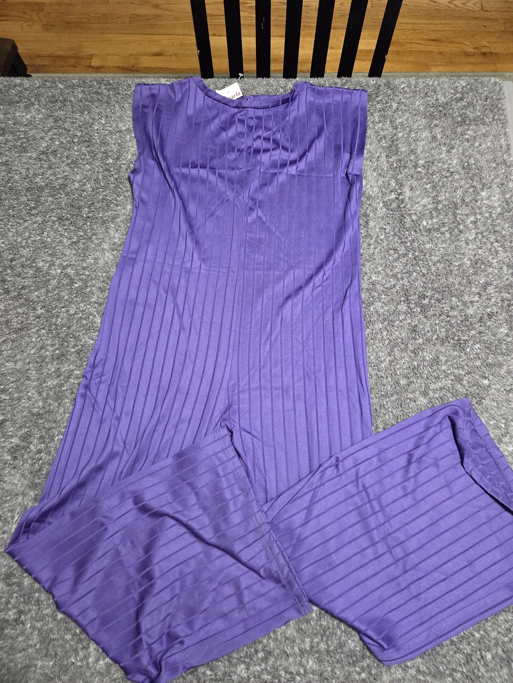 Purple Ribbed Jumpsuit